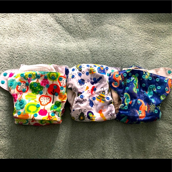 Blueberry Other - 3 Blueberry Organic One-Size Simplex All-in-One cloth diapers